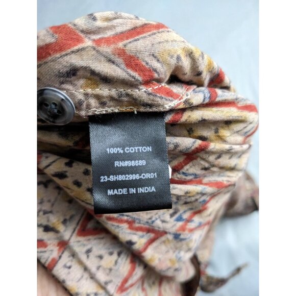 Todd Snyder Shirt Hawaiian Camp Collar Red & Beige Button Up Mens Size L - Picture 7 of 10